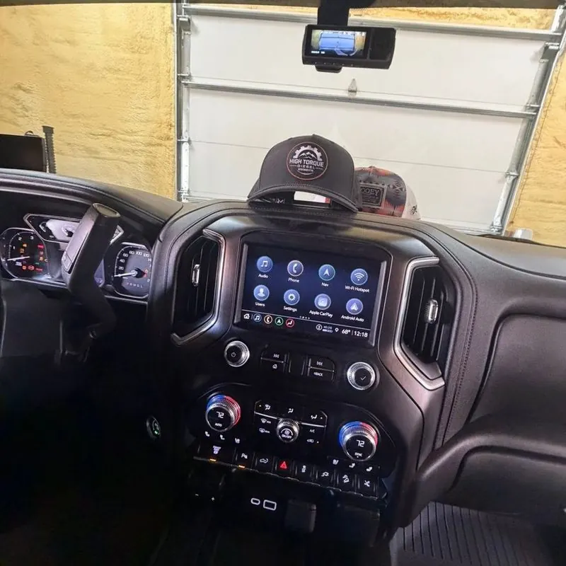 GM truck dash with the small factory radio screen